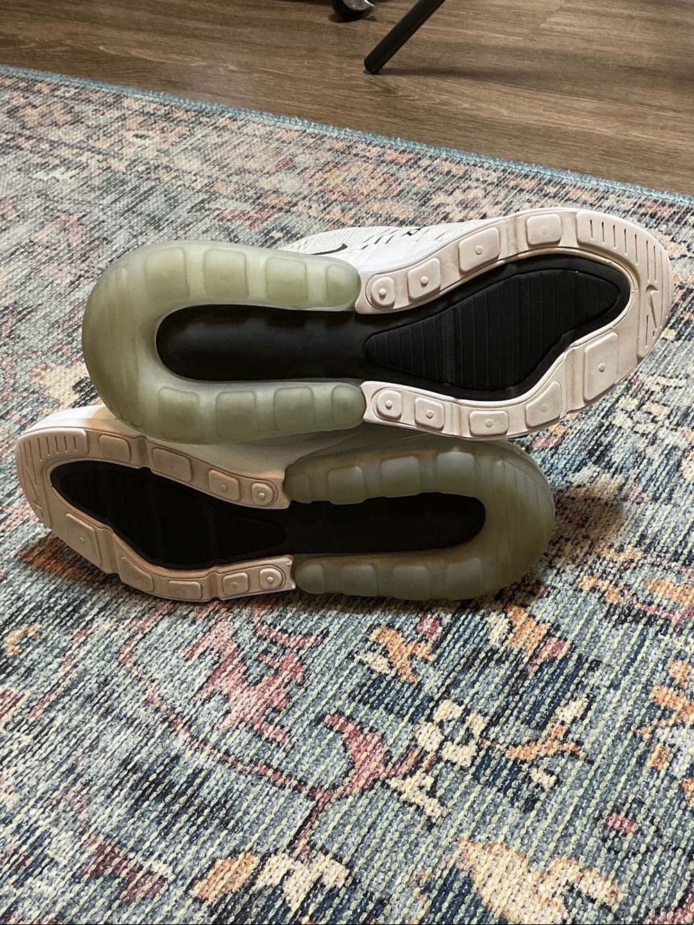 Nike White and Black Athletic Sneakers with Neon Yellow Accents - Picture 7 of 11